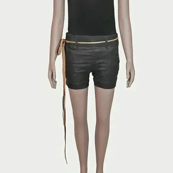 Zvoov Black Coated Cotton Shorts Size Small‎ Casual Formal Evening Fall Shorts
